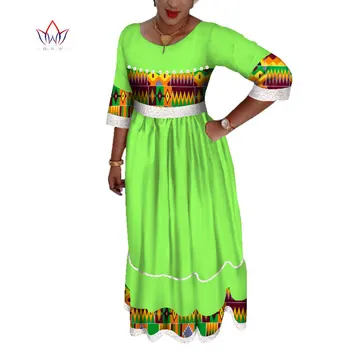 Nauja Afrikos Suknelės Moterims heidi bazin Riche Afrikos Drabužius Nėrinių Kriaušės Spausdinti Ilgos Suknelės Dashiki Moterys Afrikos Drabužių WY3627