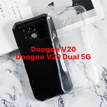 Mados Visiškai Padengti Doogee V20 Metalo Žiedas Laikiklis Magnetinis TPU Atgal Telefoną Atveju Doogee V20 Dual 5G