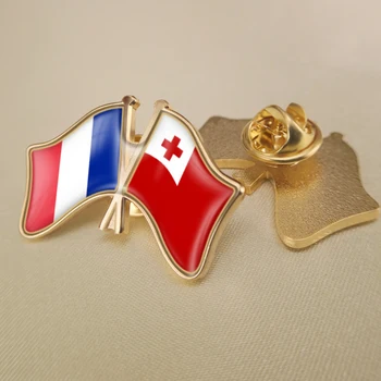 Prancūzija ir Tonga Kirto Dviguba Draugystė Šaligatvio Atvartas Smeigtukai Sagė Ženkliukai