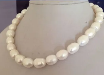 labai gražus 9-10MM pietų jūros natūralios baltos spalvos perlų vėrinį 20 colių aukso SAGTIMI
