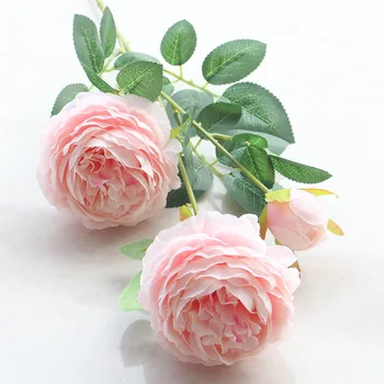 10vnt Europos Stiliaus Paketas Šešių Lapų Vakarų Rose Vestuvių Dekoravimas Dirbtinių Gėlių Namuose Gėlių Išdėstymas