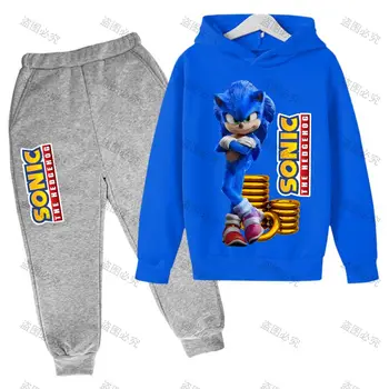 Sportinis Kostiumas Sonic Tėvų-vaikų Naujos Vyrų Rinkiniai Hoodie Vaikų Essentials Rudens/Žiemos Palaidinukė Vyrų Cute Mados Kostiumai