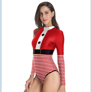 Ilgomis Rankovėmis maudymosi kostiumėlį Vienas Gabalas Plaukti Dėvėti Moterims Kalėdų Maudymosi Kostiumą 2022 Naujųjų Metų Paplūdimio Lizdo Ponios Trinikis 1 Keltą