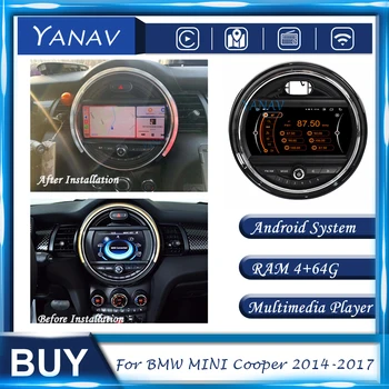 Automobilio Radijo, GPS Navigaciją Android Carplay BMW MINI Cooper 2014-2017 Auto Video Stereo Gauti Vaizdo Multimedia MP3 DVD Grotuvas