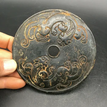 Kinijos Meteoritas Jade Ranka Raižyti, Žvėrys Hongshan Kultūros BI (Disc)， c859