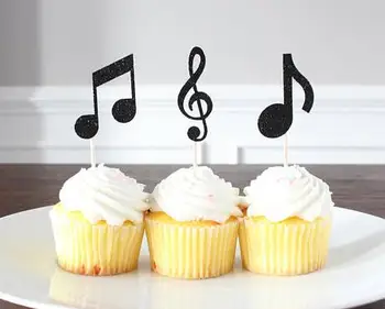 blizgučiai muzikos įrašus gimtadienio cupcake rėžtuvės vestuvių nuotakos dušas šalis dekoro spurga dantų krapštuką