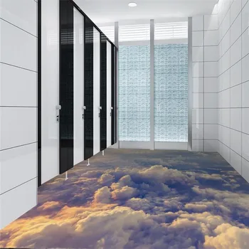 beibehang Modernia Užsakymą 3D grindų sieniniai Beribis dangus, debesys ne slydimo atsparus vandeniui sutirštės lipnios PVC Tapetai
