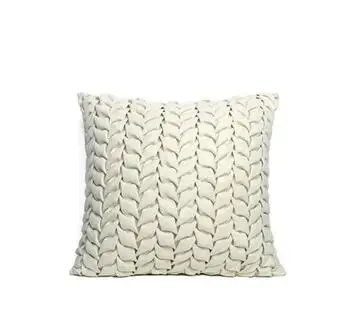 paprasta modernaus stiliaus vientisa spalva kreminė užvalkalas Šiaurės stiliaus smėlio spalvos pincetu plisuotos pagalvėlė padengti namų dekoro