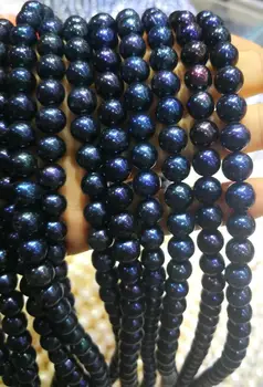 8mm juodos spalvos apvalių perlų 15
