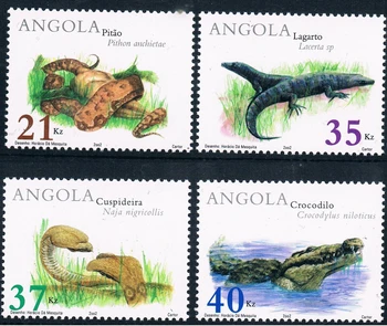 4Pcs/Set Naujas Angola Pašto Antspaudo 2002 Roplių Krokodilas Antspaudų MNH