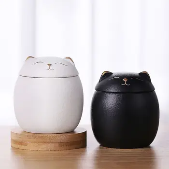 Keramikos pasisekė katė arbatos nešiojamų uždaromos saugojimo jar Japonijos nešiojamų jar honeypot kompozicijas gaivikliai stiklainis su dangteliu kompozicijas gaivikliai