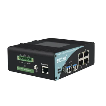 Pramonės 1000Mbps 2 SFP 4 Ethernet Media Converter 1 gbe sfp lx Pluošto radijo stotelė