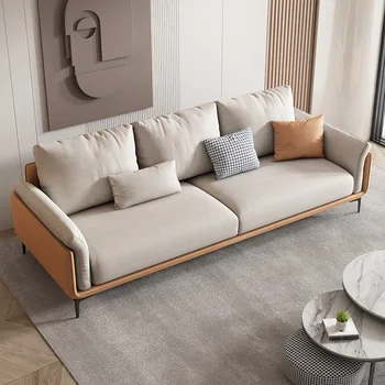 Šviesos prabangūs audiniai sofa-lova, gyvenamasis kambarys mažas šeimos latekso Technologija audinio sofos tris asmuo derinys tiktų modernus paprastumas
