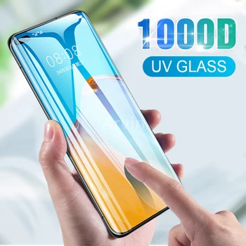 Visi Klijai Grūdinto Stiklo Huawei P50 P20 30 P40 Pro Mate 20 30 Pro 1000D Screen Protector UV Lenkimo Skysčio Grūdintas Stiklas
