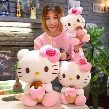 Hello Kitty Kawaii Pliušiniai Žaislai Lėlės Ledų Minkštas Įdaryti Pagalvės Anime Gyvūnų Dekoro Kalėdų Dovana Plushies Girl Dovanos Vaikams