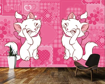 Custom papel de parede infantil, animacinių filmų cute kačių freskos gyvenimo kambario, miegamasis, sofa fone sienų apdaila tapetai