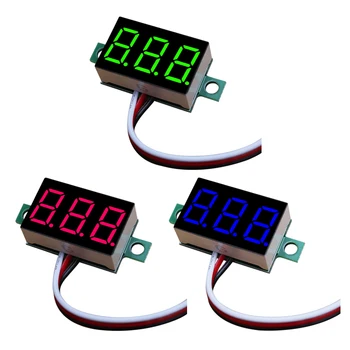 Mini 0.36 colio 2-Wire Voltmeter Skaitmeninis LED Ekranas Voltmeter Voltų Įtampos Skydelis Metrų Motociklo Automobilių Reikmenys