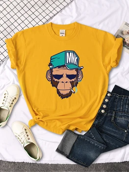 Street, Hip Hop, Beždžionė, Kurie Mėgsta Rūkyti, Vyriški T-Shirt Minkštas Kvėpuojantis Trumpas Rankovės Gatvės Hip-Hop T Marškiniai, Sportiniai Marškinėliai