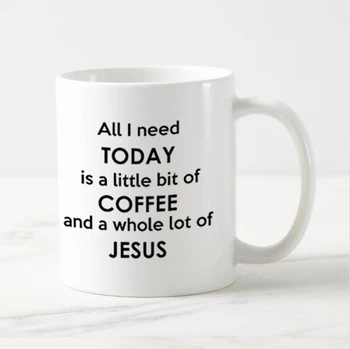 Juokingi Visi, man Reikia Šiandien Yra Kavos ir Jėzaus Coffe Puodeliai, Arbatos Puodeliai Egzotiškos Naujovė Citata Laišką Spausdinami Taures už Bendradarbis Office 11oz