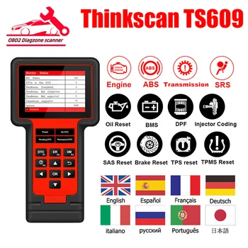 Thinkcar TS609 OBD2 Skaneris Variklis, ABS, SRS, pavarų Dėžė Sistema TPMS EPB Naftos 8 iš Naujo nustatyti Kodų Skaitytuvas OBDII Automobilių Diagnostikos Įrankiai