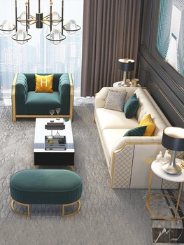 Postmodernios šviesos prabangos odos sofos modelis kambarys dizaineris kambarį pardavimų departamento dizaineris aukso šviesos prabangūs baldai