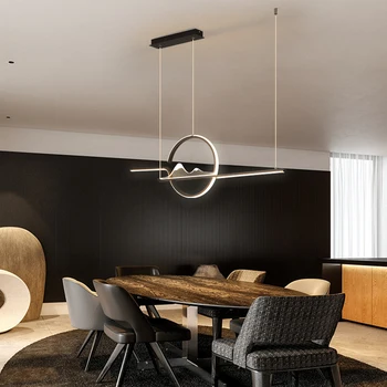 Valgomojo lempa sietynas šviesos prabanga, lempos, modernus minimalistinio restoranas, valgomasis stalas Šiaurės minimalistinės kūrybos dizaino prasme