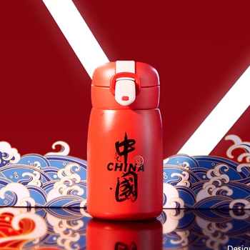 Kinų Stiliaus Karšto Vandens Butelį Stiklinės Mini Termosas Kelionės Nerūdijančio Plieno Masažuoklis Kavos Puodelis Mielas Vandens Butelis Arbatos Puodelio