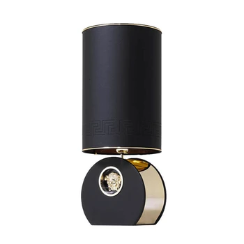 Italijos dizaino odinis stalinės lempos prabangus miegamasis neoklasikinis Europos stalo žibintai kambarį naktiniai juoda balta žibintai