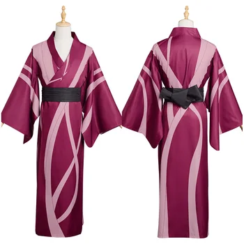 Anime Demon Slayer Kimono Cosplay Kimetsu nr. Yaiba Uzui Tengen Chalatas Kimono Diržas Visas Kostiumas Helovyno Karnavalas Komplektai