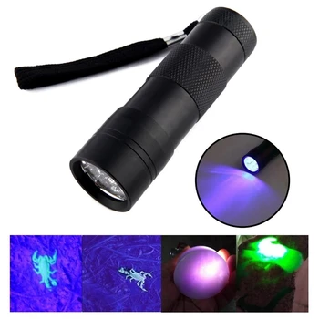 12LED 395nm UV Žibintuvėlis Šviesos Nešiojamą Ultravioletinių spindulių Žibintuvėlis Baterija Juodos Šviesos Šunų Kačių Augintinių Šlapimo Sausas Dėmes Detektorius