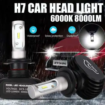 LED Galvos Lemputės 16000LM 6500K H4, H7, H11 9005 9006 LED Automobilių Žibintai LED Lemputė Balta Šviesa, SPT CHIP 50W LED Auto Rūko Žibintai