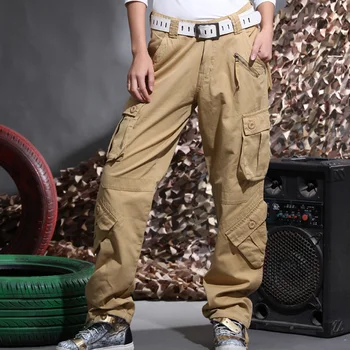 Vyrai ir Moterys Porų Kelnės Rudens Žiemos Krovinių Pants Mens Poilsiu Mados Stilius Hip-Hop Daug Kišenių Džinsai
