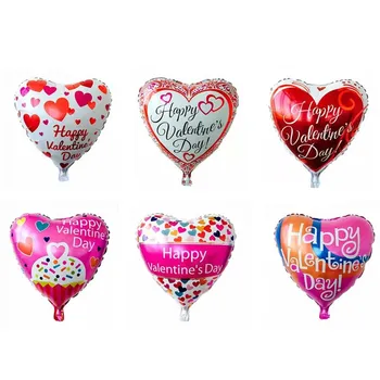 10vnt 18inch linksmos Valentino Dienos Balionas Širdies Folija Helio Balionai Valentino Diena Apdailos Šalies Prekių Draugei