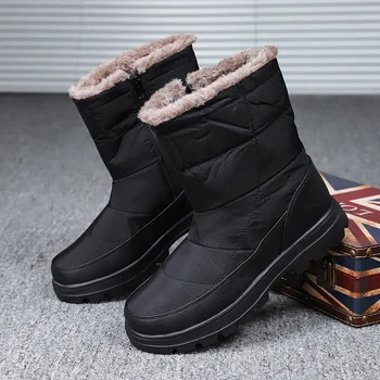 Prekės vyrų sniego batai šiltas pliušinis batai žieminiai neperšlampami vyriški batai, neslidžia vyrų motociklo lauko batai sportiniai batai