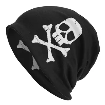 Captain Harlock ' s Jolly Roger Kosmoso Piratų Kaukolės Bžūp Lauko Skullies Beanies Skrybėlės Vyrai Moterys Suaugusiųjų Šiltas variklio Dangčio Megzta kepurė