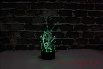 Naujas Gimtadienio Dovana Mielas Geltona Pakalikai 3D Miegamasis naktinė lempa su 7 Spalvų ir Nepastovus Kūrybos Taupymo Vaikas Miegamojo naktinė lempa