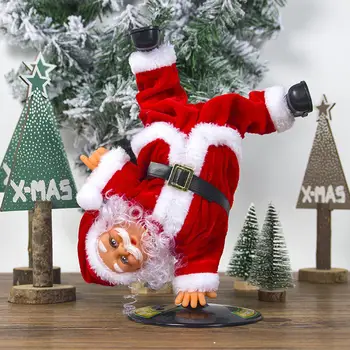 Unikalus Elektros Handstand Kalėdų Senelio Lėlės Šoka Santa Šalis Dekoro Hip-hop Santa Claus Namuose Kalėdų Vakarėlį Apdaila