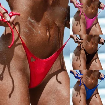 Moterų maudymosi Kostiumėliai, Brazilijos Įžūlus Bikini Bottom Pusėje Kaklaraištis Diržas maudymosi kostiumėlį, Maudymosi Tvarstis, Push-up Nėrimo 2022 Naujas Plaukti Lagaminai