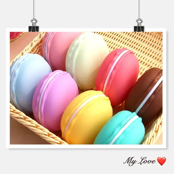 3pieces/daug nešiojamų saldainiai spalvos Mini Macarons dovanų paketą lauke Nešiojamų saugojimo dėžutė, skirta Smulkių daiktų, gražių papuošalų rinkinį atveju