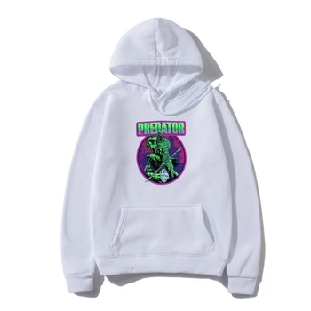 Predator Mens Viršutiniai drabužiai-Neoninė Žalia ir Violetinė Predator Ratas Logo paveikslėlio Hoody