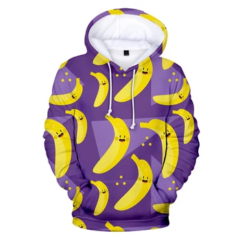 Violetinė 3D Vaisių Hoodies Laisvalaikio Megztiniai Vyrams, Moterims Mados Gobtuvu Naujas Spausdinta daug bananų, 3D Hoodies berniukų, mergaičių puloveriai