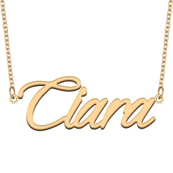 Ciara Lentele Karoliai Moterų Nerūdijančio Plieno Papuošalai Auksu Pavadinimas Grandinės Pakabukas Femme Mamos Draugei Dovana