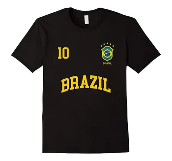 2019 mados vasaros Naujo Dizaino Medvilnės Vyrų Marškinėliai, Projektavimas Brazilija T-Shirt Numeris 10 (ATGAL) Brazilijos Soccers Komandos Marškinėliai Tee