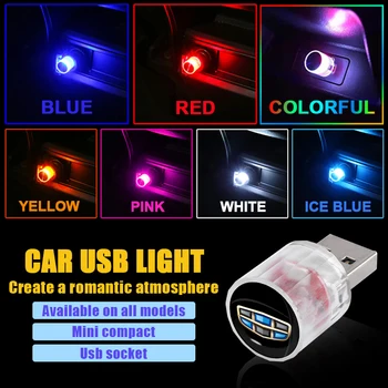 1pc Automobilių Mini USB LED Aplinkos Šviesos Dekoratyvinės Lempos Haval H6 Automobilio Raktas Padengti M6 H2S H4, H5, H7 H8, H9 H1 F5, Interjero Priedai