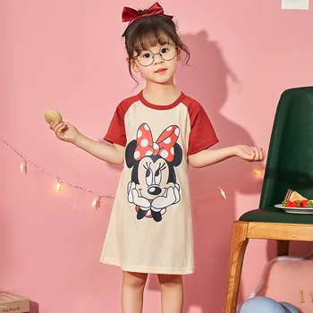 Vasaros vaikų nightdress mergaitę trumparankoviai plonas skirsnio mielas mergaičių trumparankoviai pižama animacinių filmų namų paslauga
