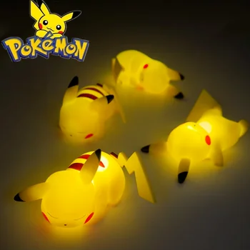 Pokemon Pikachu Naktį Šviesos Anime Duomenys Pikachu Minkštos Šviesos diodų (LED Šviesos Miegamojo Kambario Dekoravimas Žaislus Vaikams Gimtadienio Dovanos