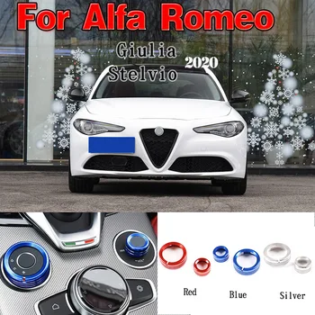 Aliuminio Lydinys Centro Kontrolės Multimedijos Mygtukas Žiedas Apdaila Nustatyti Vidaus Reikalų Automobilių Reikmenys Alfa Romeo Giulia Stelvio 2020 M.