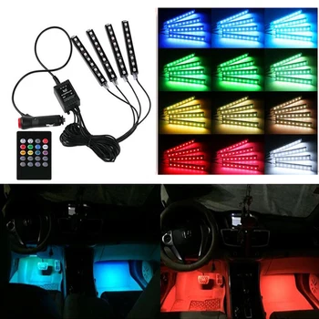 KARŠTO Automobilio LED RGB Interjero Atmosferą Juostelės Šviesos Dekoratyvinės Koja Lempa Haima 3 7 M3, M6 S5 JAC J2 j3 skyrius J4 J5 J7 S1 S3 Priedai