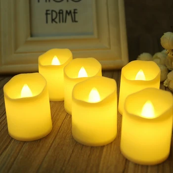 Pakuotėje yra 12 LED Žvakės Laikmatis Flameless Mirksi Namų Darbalaukio Vestuvių Dekoravimas Gimtadienio Velykų Žvakės Tealights Votive Žvakės