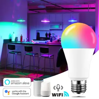 LED Smart Lemputė RGB Tuya WiFi Lempos APP Kontrolės Pritemdomi Laikmačio Funkcija, LED Lemputė 9W Namų Miegamajame Kalėdų Šaliai Dekoro